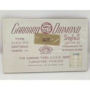 Vintage Garrard Diamond Stylus For Garrard Types G C E 12 Series Sealed
